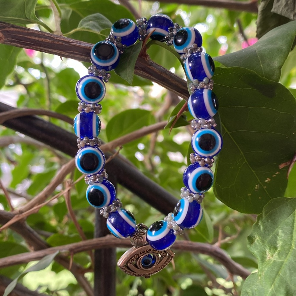(Dark Blue)🪬Evil Eye🧿 Elastic Bracelet